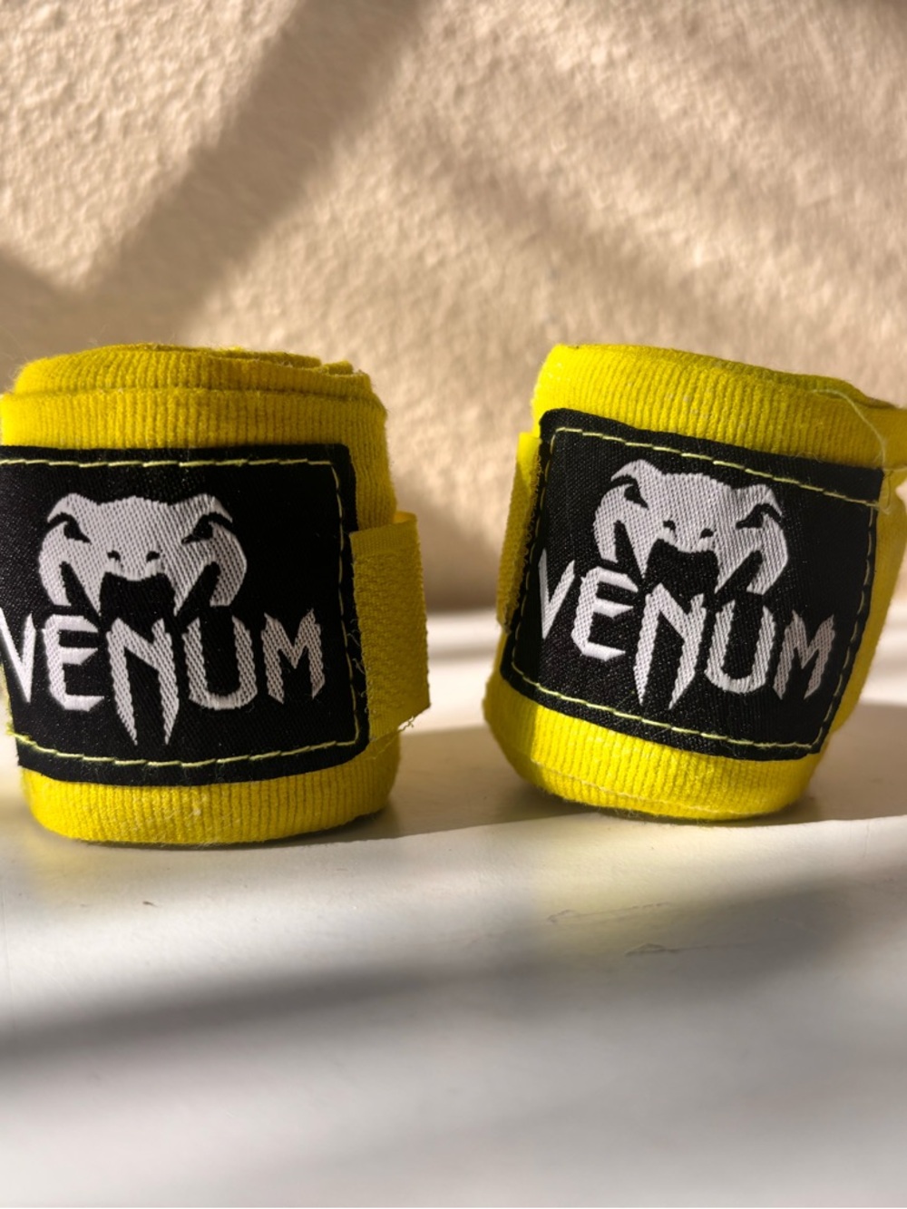 Venum Bright Yellow Hand Wraps Box bandage
